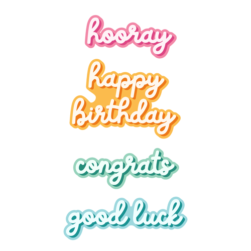 Scrapbook.com - Decorative Die Set - Celebration Sentiments