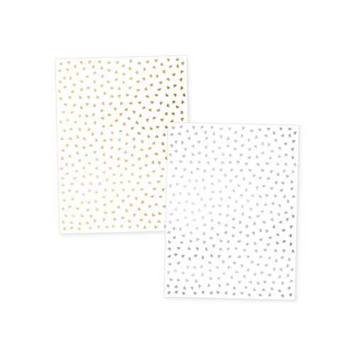 Scrapbook.com - Confetti Hearts - Metallic Rub-On Transfers - 6x8 - 2 Sheets