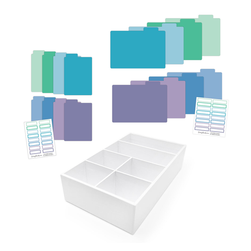 Scrapbook.com - Craft Room Basics - Pocket Cards Organizer - with Tabbed Dividers - Cools