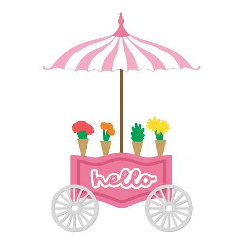Scrapbook.com - Decorative Die Set - Market Bloom - Flower Cart