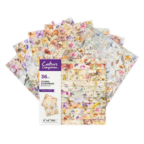 Crafter's Companion - 6 x 6 Paper Pad - Floral Scrapbook