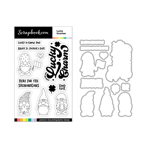 Scrapbook.com - Photopolymer Stamp Set and Coordinating Die - Lucky Gnomes