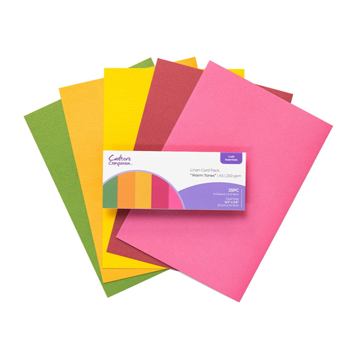 Crafter's Companion - A5 Luxury Linen Card Pack - Warm Tones