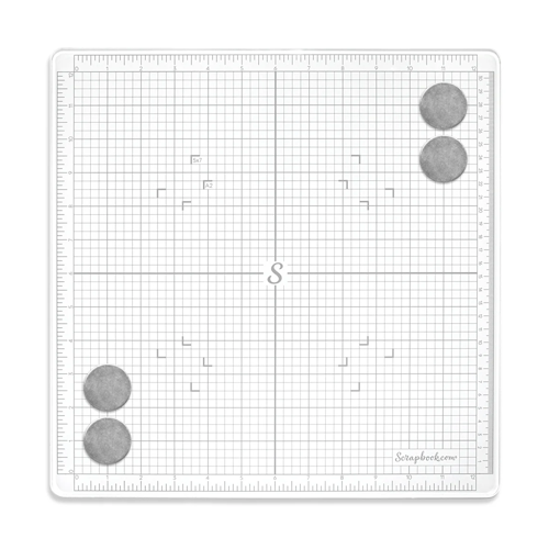 Scrapbook.com - Magnetic Glass Mat with Grids - 13 x 13 - Includes 4 Magnets