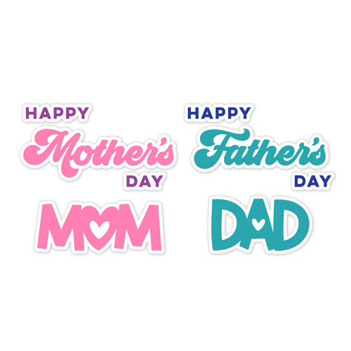 Scrapbook.com - Decorative Die Sets - Happy Mother's and Father's Day