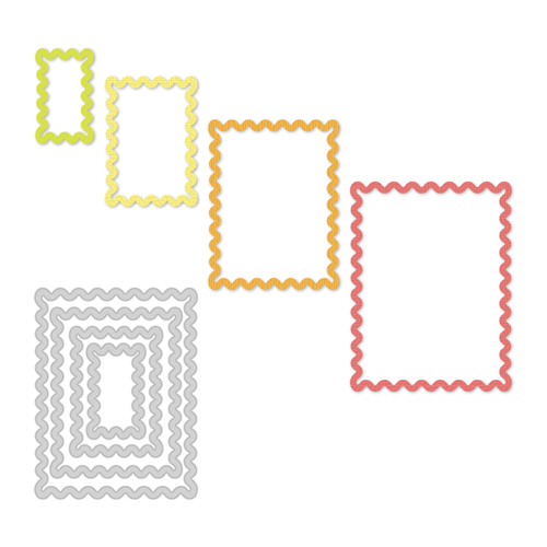 Scrapbook.com - Decorative Die Set - Nested Rickrack Rectangles