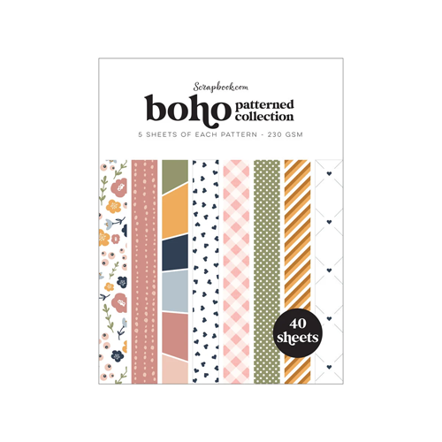 Scrapbook.com - Boho - Patterned Cardstock Paper Pad - Double Sided - 6x8 - 40 Sheets