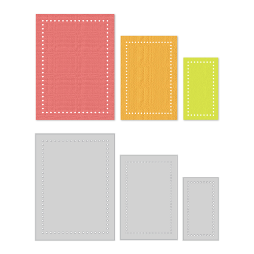 Scrapbook.com - Decorative Die Set - Swiss Dot Rectangles