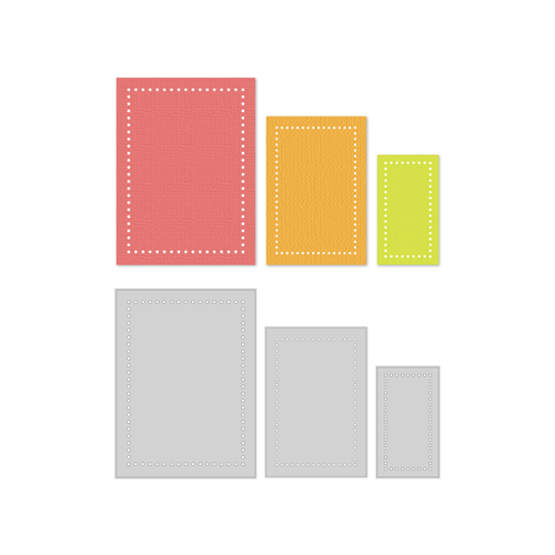 Scrapbook.com - Decorative Die Set - Swiss Dot Rectangles