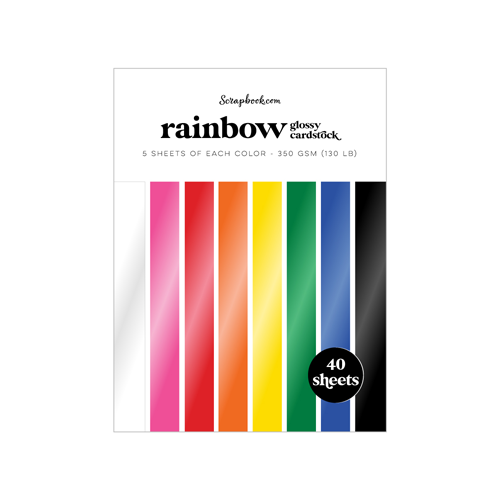Scrapbook.com - Rainbow - Glossy Cardstock Paper Pad - 6x8 - 40 Sheets