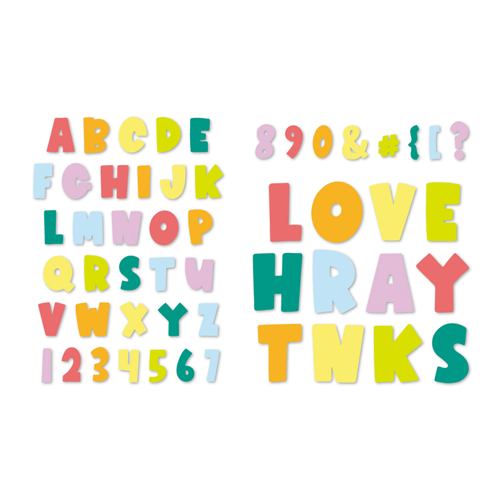 Scrapbook.com - Decorative Die Set - Joyful Alphabet with Numbers
