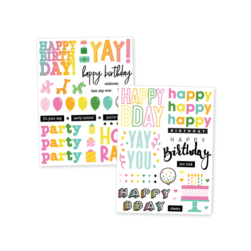 Scrapbook.com - Happy Birthday - Rub-On Transfers - 6x8 - 2 Sheets