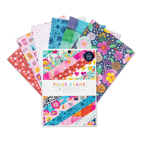 Paige Evans - Go the Scenic Route Collection - 6 x 8 Paper Pad with Navy Foil Accents