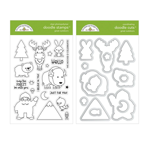 Doodlebug Design - Great Outdoors Collection - Die and Clear Photopolymer Stamp Set