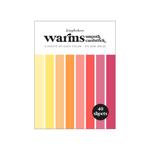 Scrapbook.com - Warms - Smooth Cardstock Paper Pad - 6x8 - 40 Sheets