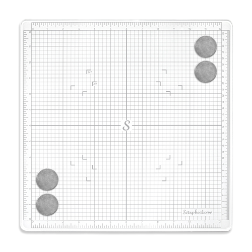 Scrapbook.com - Magnetic Glass Mat with Grids - 13 x 13 - Includes 4 Magnets