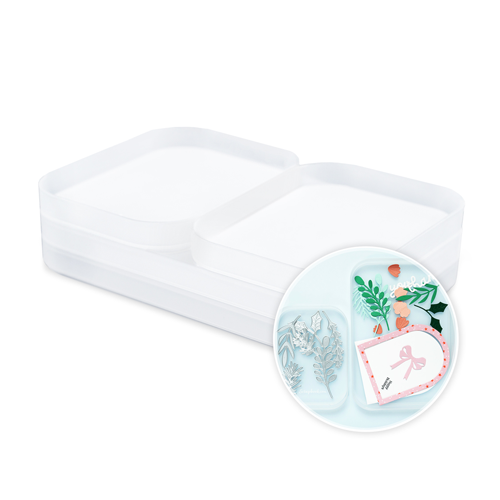 Scrapbook.com - Stack-n-Sort Trays - Small and Large - Frost - 4 Pack