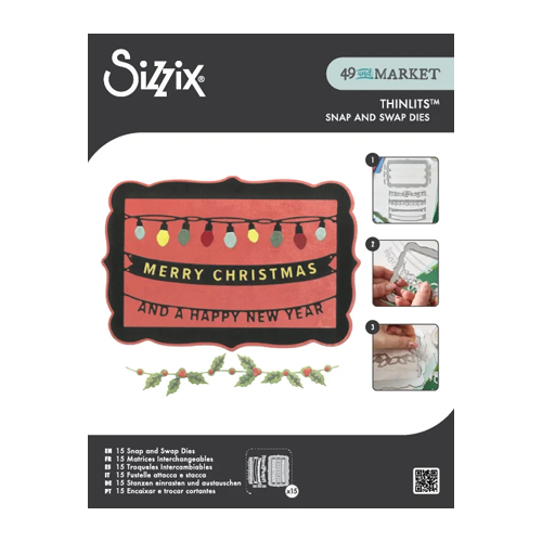 Sizzix - 49 and Market Collection - Thinlits Dies - Snap and Swap Merry Christmas