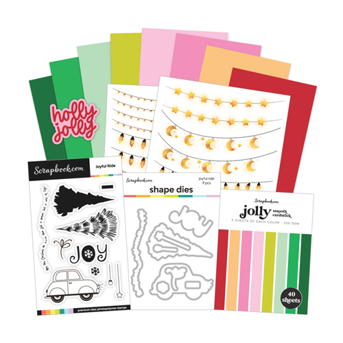 Scrapbook.com - Joyful Ride Bundle - Dies, Rub-ons, Stamps, Paper