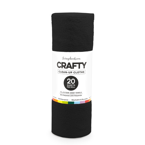 Scrapbook.com - Crafty Clean-up Cloths - 10x10 Tear-Away Towels - 20 Sheet Roll - Black