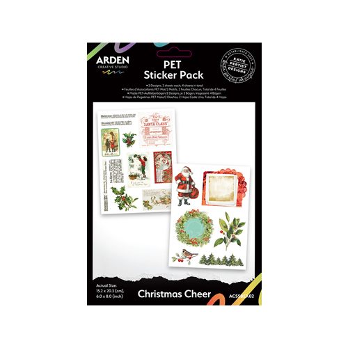 Arden Creative Studio - Christmas Cheer Collection - 6 x 8 PET Sticker Pack - Christmas Cheer