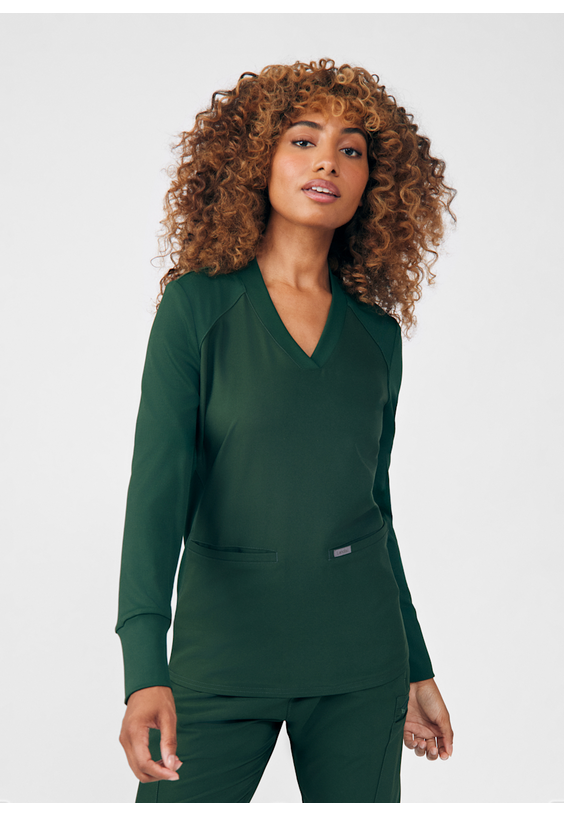 Landau Forward 3-Pocket V-Neck Long Sleeve Scrub Top