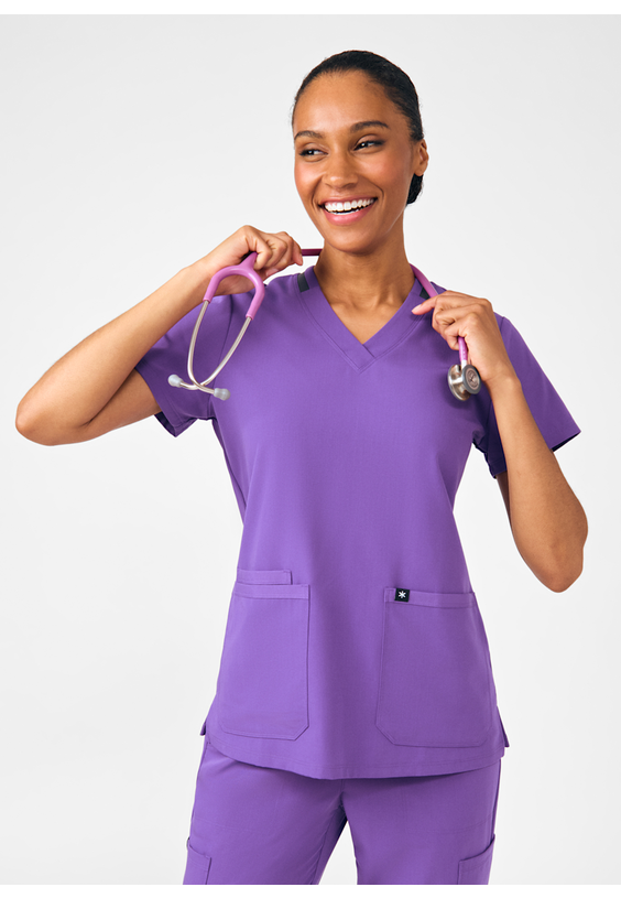 Beyond Happy 3-Pocket Dream V-Neck Scrub Top