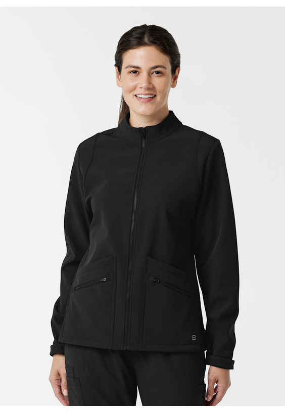 Wink Layers 4-Pocket Zip Front High Neck Soft Shell Jacket