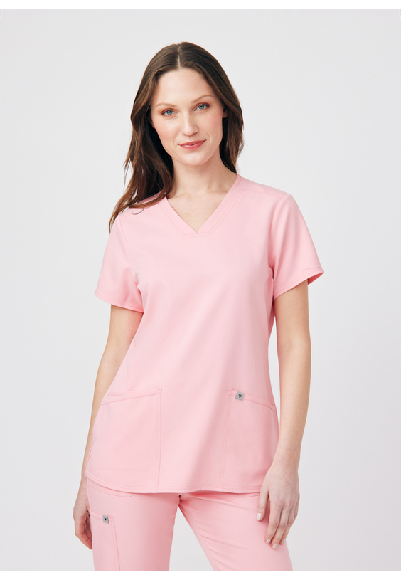 Beyond Core Enchanting 3-Pocket V-Neck Scrub Top