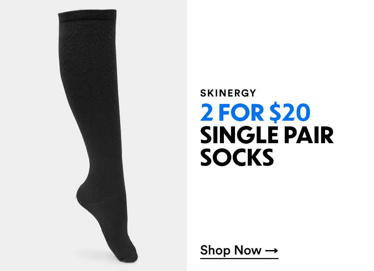 Skinergy 2 For $20 Single Pair Socks | Shop Now