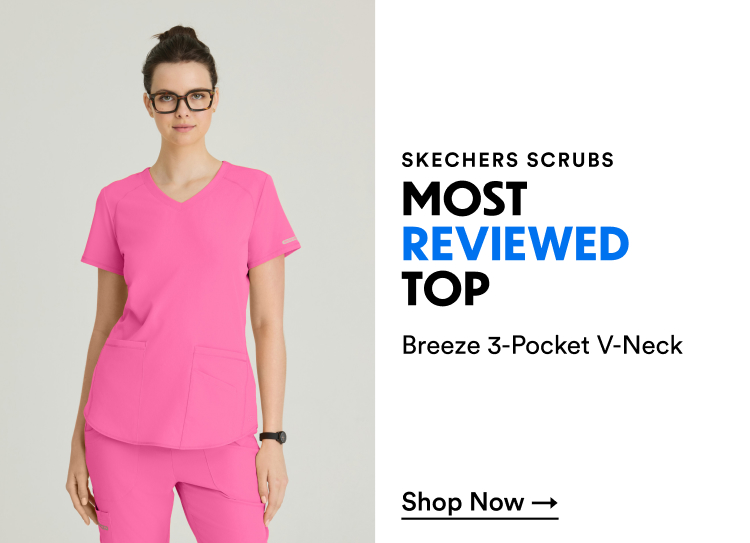 Skechers Scrubs | Most Reviewed Top | Breeze 3-Pocket V-Neck | Shop Now