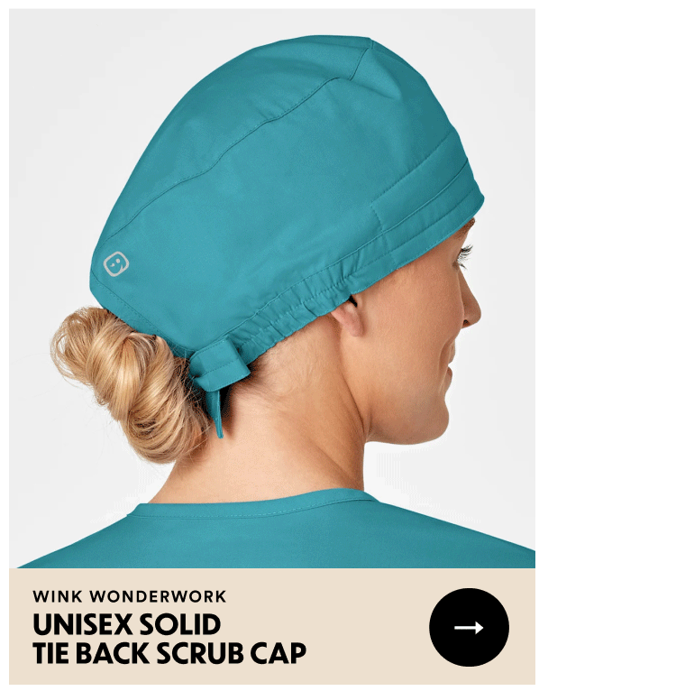 Wink Wonderwork | Unisex Solid Tie Back Scrub Cap | Shop Now