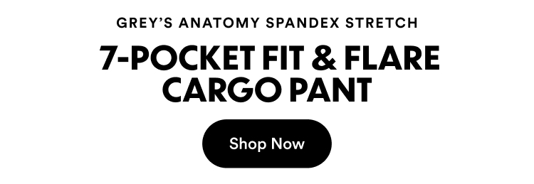 Grey's Anatomy Spandex stretch | 7-Pocket Fit & Flare Cargo Pant | Shop Now