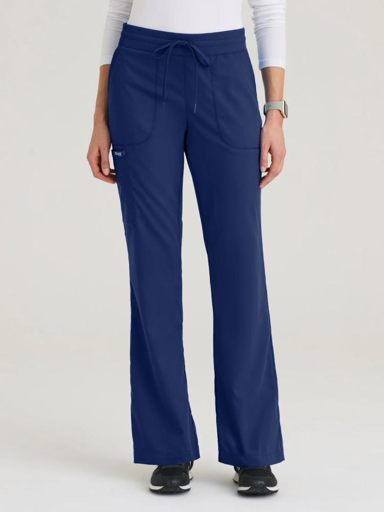 Grey's Anatomy Spandex Stretch | 3-Pocket Mid-Rise Straight Leg Pant | Shop Now