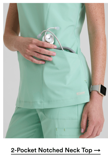 2-Pocket Notched Neck Top