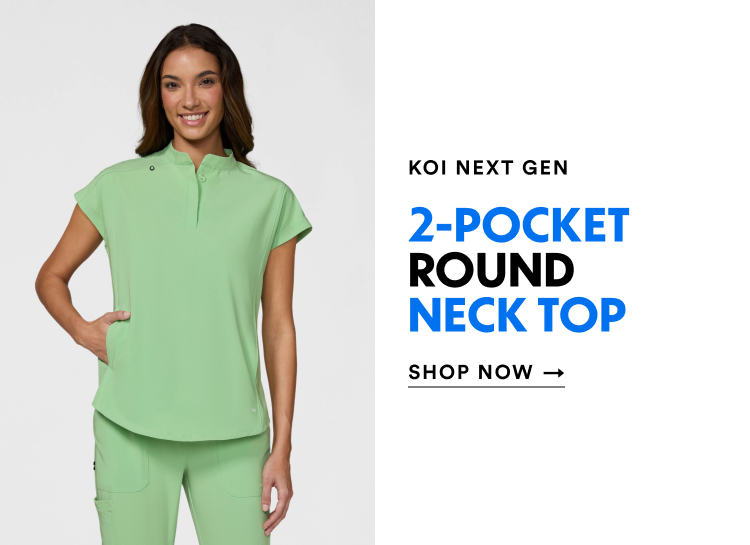 Koi Next Gen | 2-Pocket Round Neck Top | Shop Now