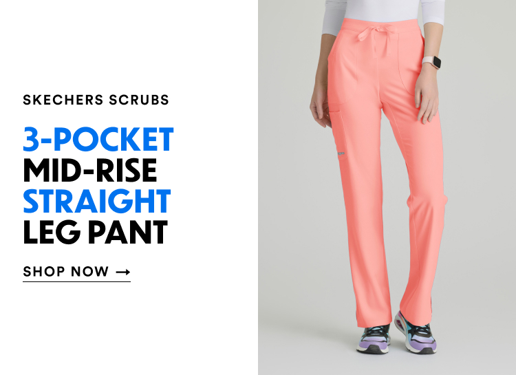 Skechers Scrubs | 3-Pocket Mid-Rise Straight Leg Pant | Shop Now