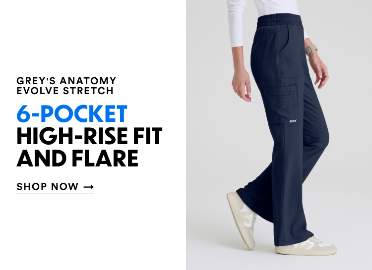 Grey's Anatomy Evolve Stretch | 6-Pocket High-Rise Fit and Flare | Shop Now