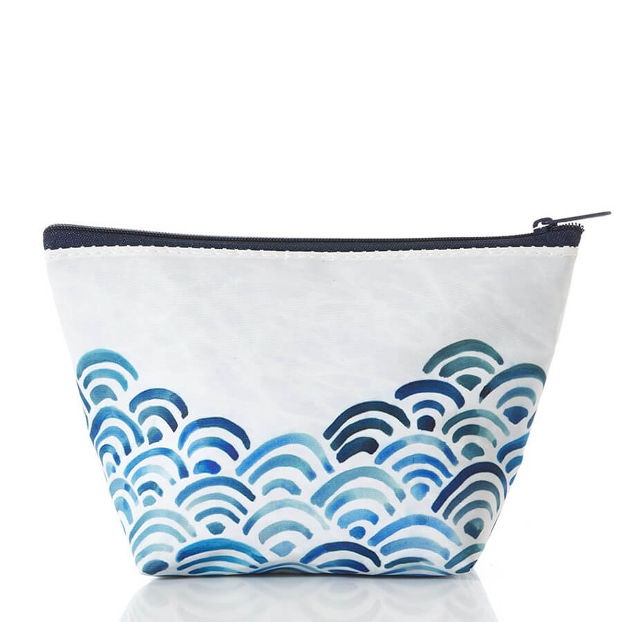 Watercolor Waves Cosmetic Bag