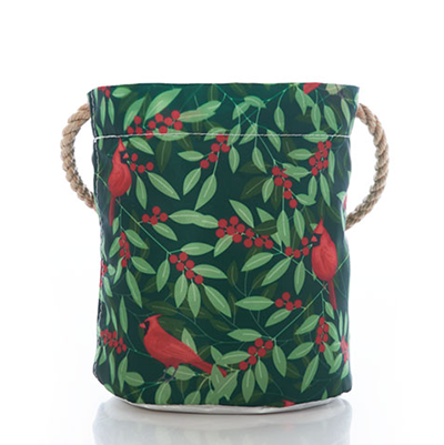 Winterberry Cardinals Bucket Bag