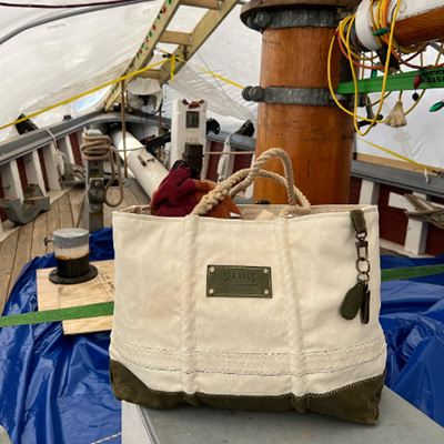 A Sea Bag on a sailboat