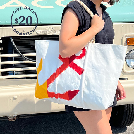 Rainbow Anchor Large Tote Red/Orange
