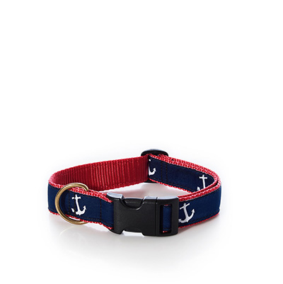 Belted Cow Dog Collar - Anchors