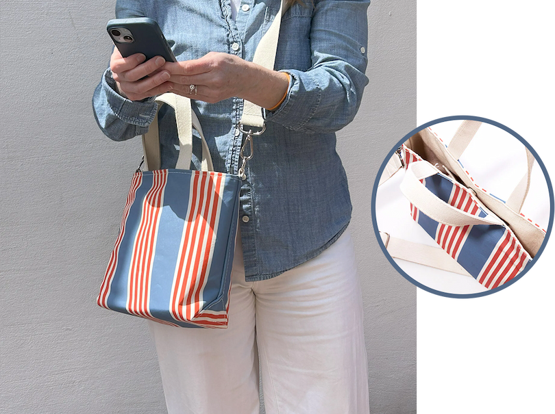 French Stripe Crossbody Tote