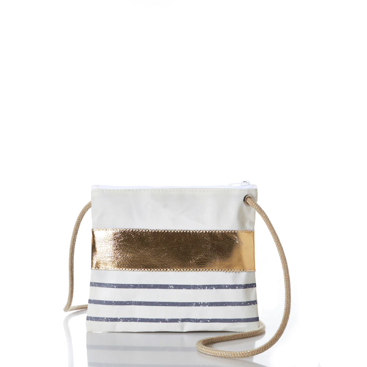 Image of Grey Mariner Stripe Slim Crossbody&nbsp;Bag