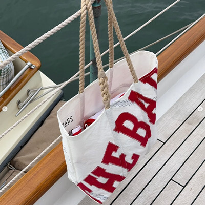 A custom Sea Bag on a boat
