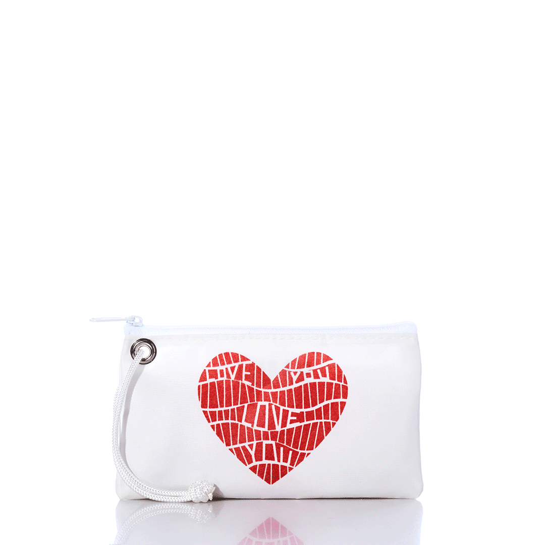 Hidden Message Heart Medium Wristlet