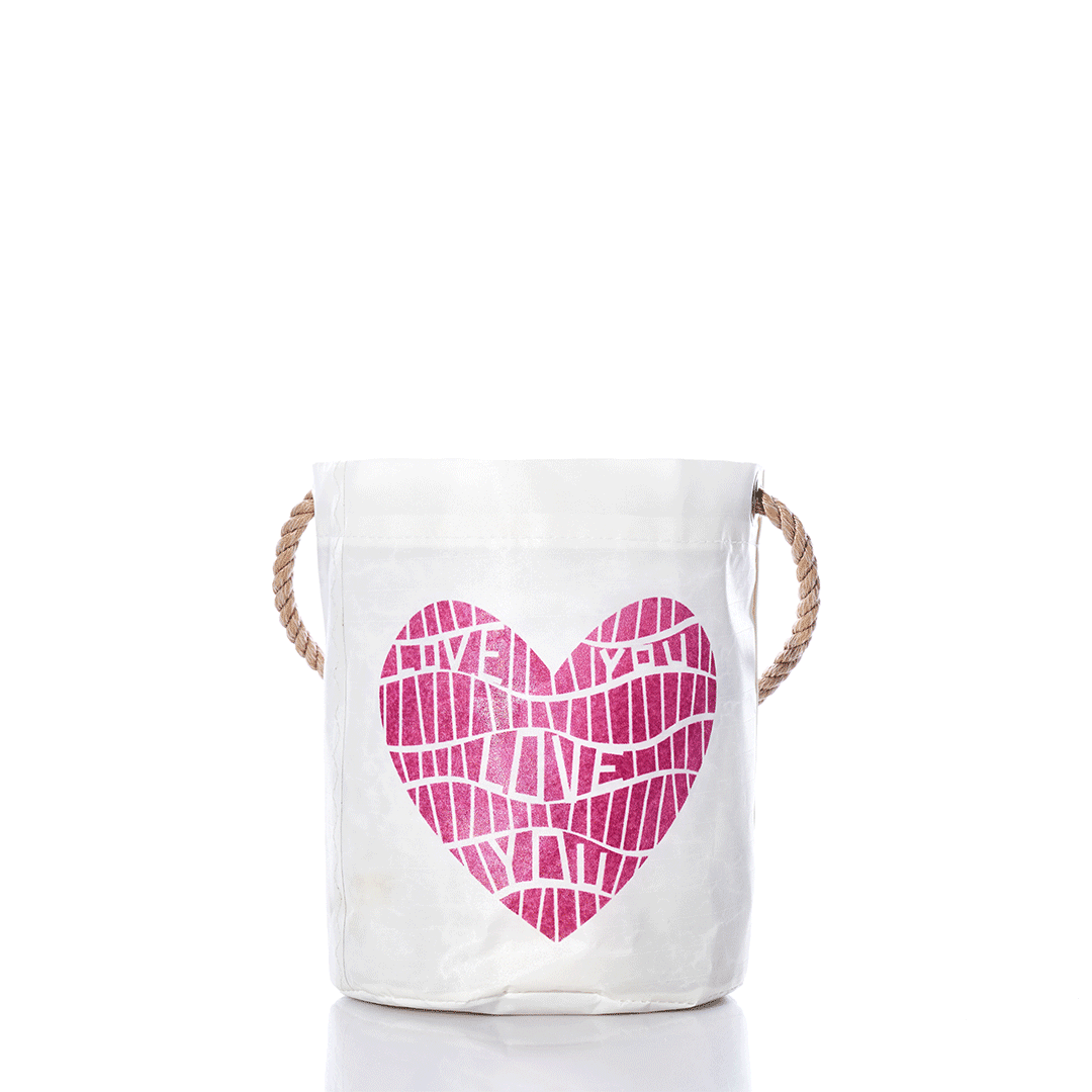 Hidden Message Heart Bucket Bag