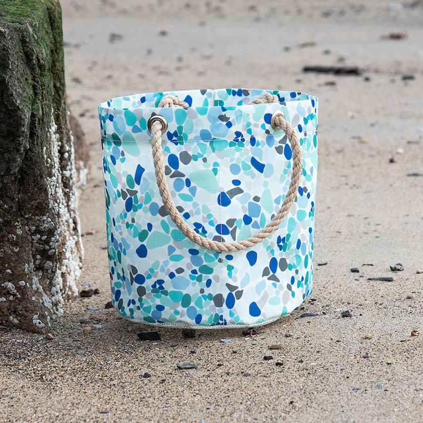 Sea Glass Print Beachcomber Bucket Bag