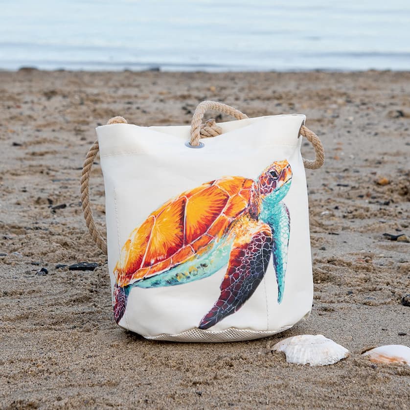 Multicolor Sea Turtle Beachcomber Bucket Bag